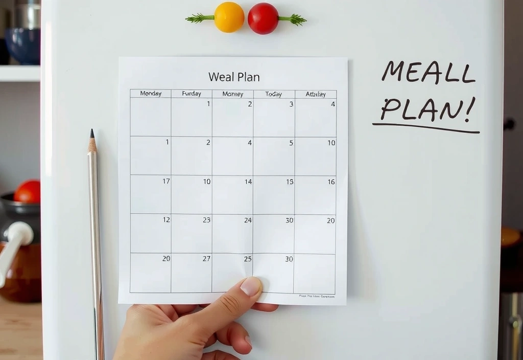 Tištěný jídelníček na ledničce